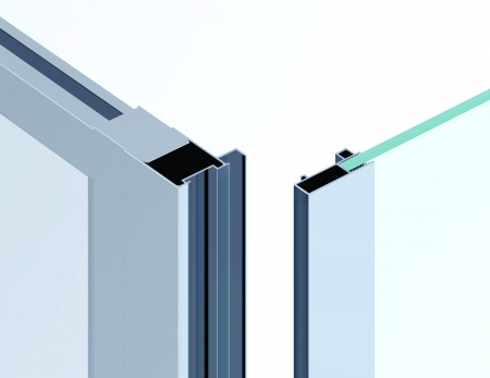 Cabina de dus Sanswiss Ocelia 120x80 cm, usa culisanta si perete fix, sticla transparenta, profil crom [2]