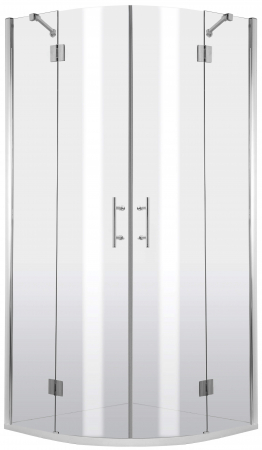 Baie - Cabină de duș, semicerc, 80x80 cm - cu patru laturi, Deante, ,Cromat