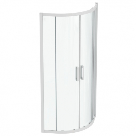 Cabine de dus - CABINA DE DUS SEMIROTUNDA CONNECT 2, 80X80CM, H. 195, USI CULISANTE, STICLA 6MM TRATATA IDEALCLEAN, PROFIL ALB MAT