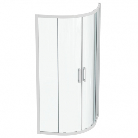 Cabine simple de dus - CABINA DE DUS SEMIROTUNDA CONNECT 2, 90X90CM, H. 195, USI CULISANTE, STICLA 6MM TRATATA IDEALCLEAN, PROFIL ALB MAT