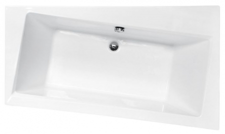 Cada asimetrica Besco Infinity 160 x 100 cm, orientare dreapta, acryl, alb [1]