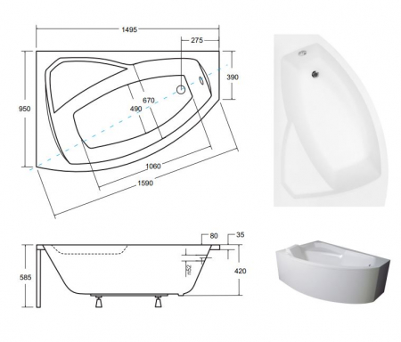 CADA ASIMETRICA ACRYL RIMA 150X95, DE STANGA [2]