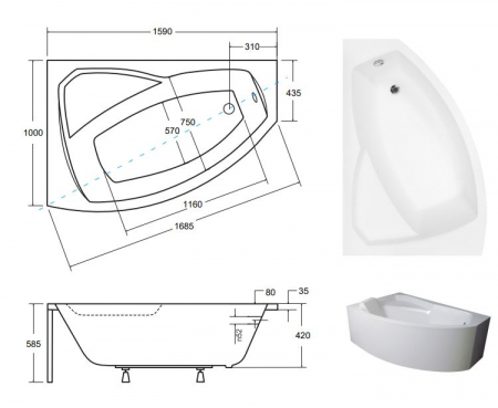 CADA ASIMETRICA ACRYL RIMA 160X100 DE STANGA [2]