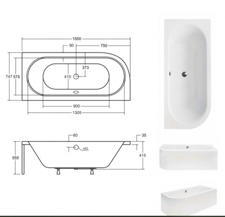 CADA ASIMETRICA ACRYL AVITA 150X75, DE DREAPTA [2]