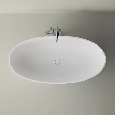 Cada freestanding Cast Marble Aruba 167x83 cm din compozit, fara preaplin, alb [1]