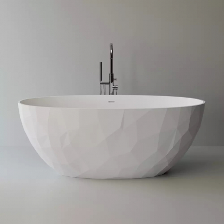 Cazi freestanding - Cada freestanding Cast Marble Aruba 167x83 cm din compozit, fara preaplin, alb