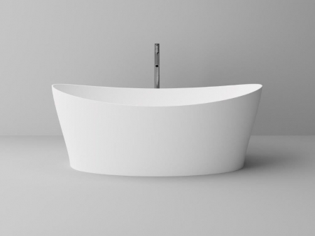 Baie - Cada freestanding Cast Marble Poros 160x71x62 cm din compozit, fara preaplin, alb