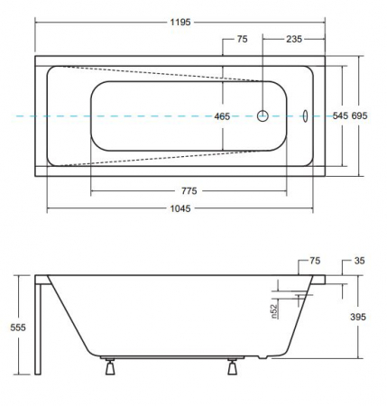 CADA RECTANGULARA ACRYL MODERN 120X70, PICIOARE INCLUSE [2]