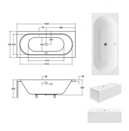 CADA RECTANGULARA ACRYL VITAE 180X80 [3]