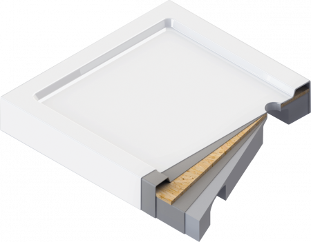 Cădiță de duș din acrilat, rectangular, 120x80 cm, Deante, Jasmin,WHITE [2]