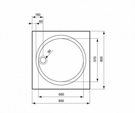 CUVA DUS ACRYL CONNECT PATRATA 80X80 ALBE  [1]