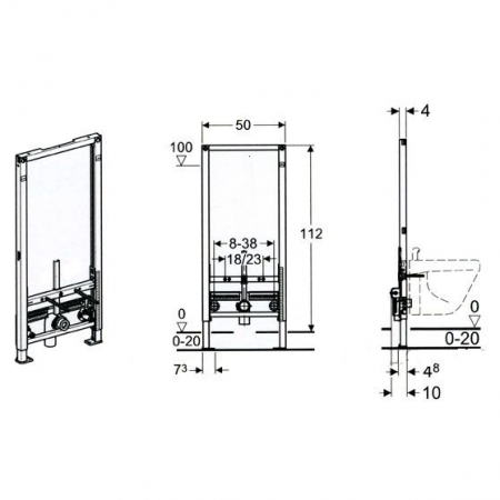 SISTEM INSTALARE PENTRU BIDEU DUOFIX 112 CM CAL. I [1]