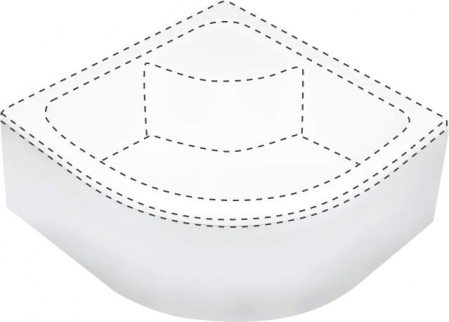 Cadite de dus - Capac pentru cădița de duș, semicerc, 90x90 cm