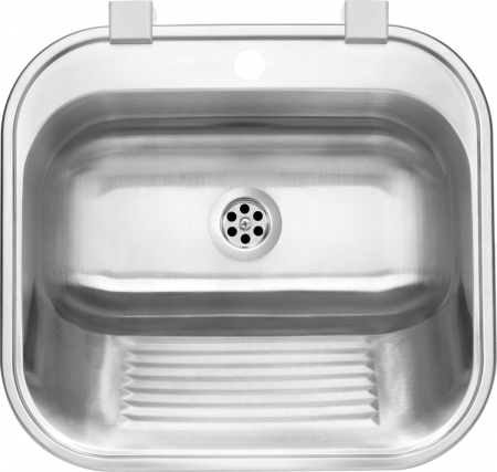 Chiuvetă de serviciu, 1-cuvă - cu montare încastrată sau pe perete, Deante, Laundry,inox satinat [1]