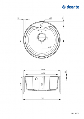 Chiuvetă din granit, 1-cuvă [1]