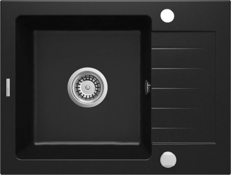 Bucatarie - Chiuvetă din granit, 1-cuvă cu picurător, Deante, Zorba,Negru