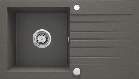 Bucatarie - Chiuvetă din granit, 1-cuvă cu picurător, Deante, Zorba,ANTHRACITE METALLIC