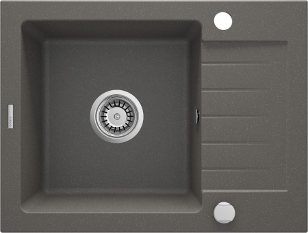 Chiuvete bucatarie - Chiuvetă din granit, 1-cuvă cu picurător, Deante, Zorba,ANTHRACITE METALLIC