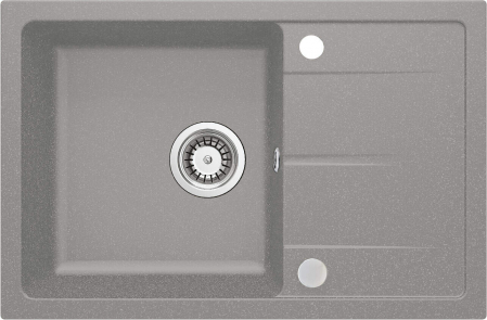 Bucatarie - Chiuvetă din granit, 1-cuvă cu picurător din granit gri metalic 670*440  ,Deante