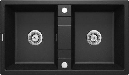 Bucatarie - Chiuvetă din granit, 2-cuve, Deante, Eridan,GRAPHITE METALIC