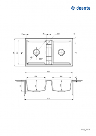 Chiuvetă din granit, 2-cuve [1]