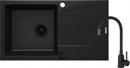 Chiuvete bucatarie - Chiuvetă din granit cu baterie, 1-cuvă cu picurător