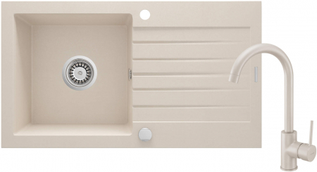 Chiuvete bucatarie - Chiuvetă din granit cu baterie, 1-cuvă cu picurător