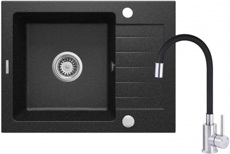 Chiuvete bucatarie - Chiuvetă din granit cu baterie, 1-cuvă cu picurător