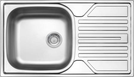 Chiuvete bucatarie - Chiuvetă din inox, 1-cuvă cu picurător - 3,5&quot; rigole