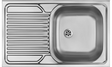 Bucatarie - Chiuvetă din inox, 1-cuvă cu picurător, pe partea stângă - pe mască