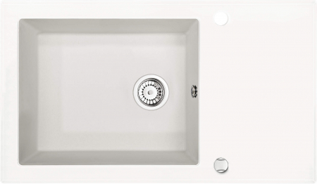 Chiuvete bucatarie - Chiuvetă sticlă-granit, 1-cuvă cu picurător, Deante, Capella,ALABASTER