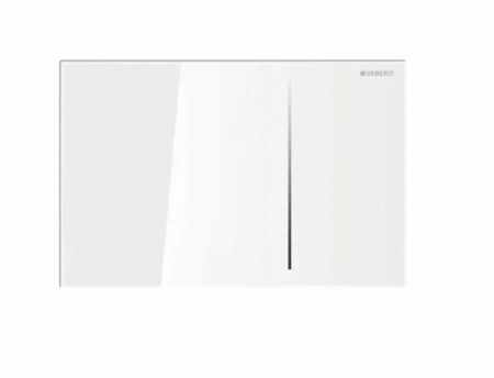 Clapeta dubla actionare Geberit Sigma 70 hidraulica, sticla alb lucios