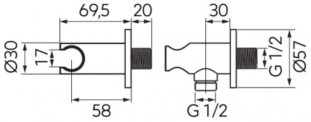 RACORD DUS ROTUND INULA PENTRU BATERIE INGROPATA, CU SUPORT DUS, 1/2, AURIU LUCIOS [1]