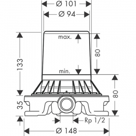 CORP INCASTRAT PENTRU BATERIE CU MONTAJ PE PARDOSEALA [1]