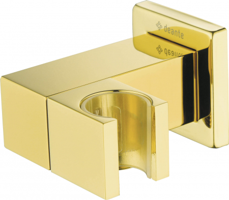 Cot conector pentru furtun, pătrat, cu mâner pentru dușul de mână, Deante, ,auriuiu [1]