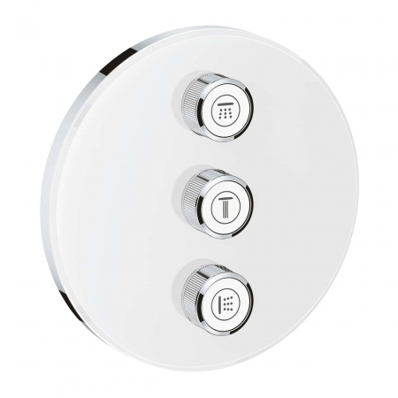 Baterii dus - Divertor Grohe Grohterm SmartControl Round cu 3 functii, necesita corp ingropat, alb-crom