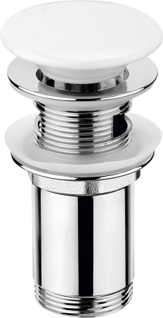 Sifoane, racorduri si ventile - Dop pentru chiuvetă, sau bideu, cu manșon metalic - ceramic, Deante, ,WHITE