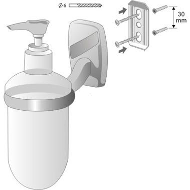 DOZATOR SAPUN LICHID CU SUPORT OREGON STICLA CROM SATIN [1]