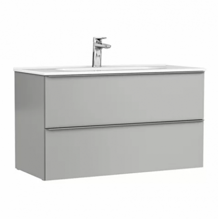 Dulapuri baza si blaturi lavoar - MOBILIER SHONA 100CM CU DOUA SERTARE GRI MAT