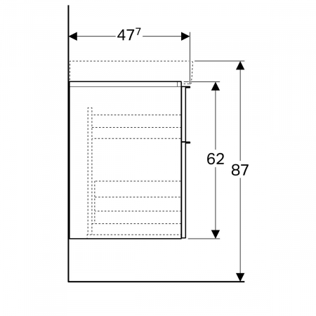 MOBILIER GEBERIT ICON PENTRU LAVOAR ,CU DOUA SERTARE 89X62X47.7CM  STEJAR NATURAL [4]