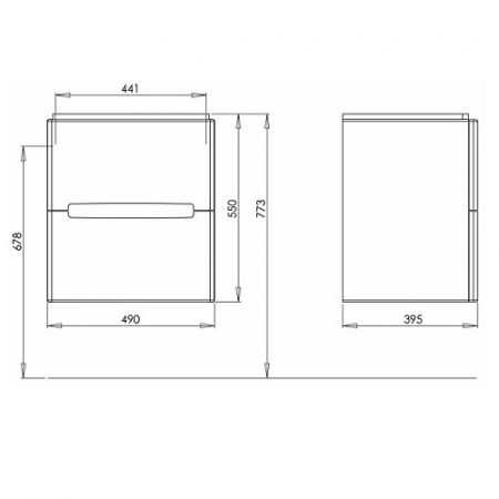 MOBILIER GEBERIT MODO PENTRU LAVOAR,CU DOUA SERTARE 50 CM [1]