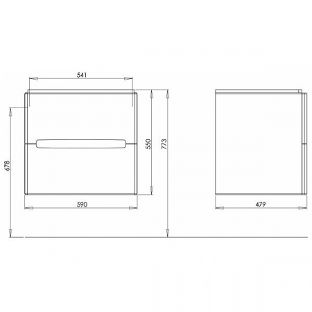 MOBILIER GEBERIT MODO PENTRU LAVOAR,CU DOUA SERTARE 60 CM [1]