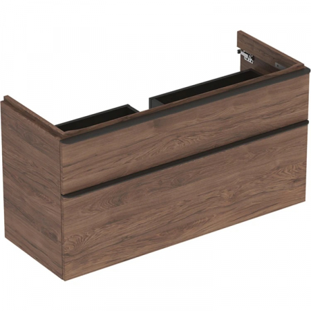 Mobilier baie - MOBILIER PENTRU LAVOAR SMYLE SQUARE CU 2 SERTARE, 120 CM, NUC AMERICAN HICKORY