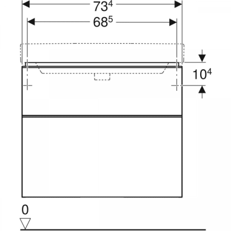 MOBILIER PENTRU LAVOAR SMYLE SQUARE CU DOUA SERTARE 73.4X61.7 GRI NISIP [2]