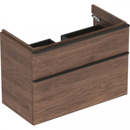Mobilier baie - MOBILIER PENTRU LAVOAR SMYLE SQUARE CU DOUA SERTARE 88.4X61.7X47 NUC AMERICAN HICKORY