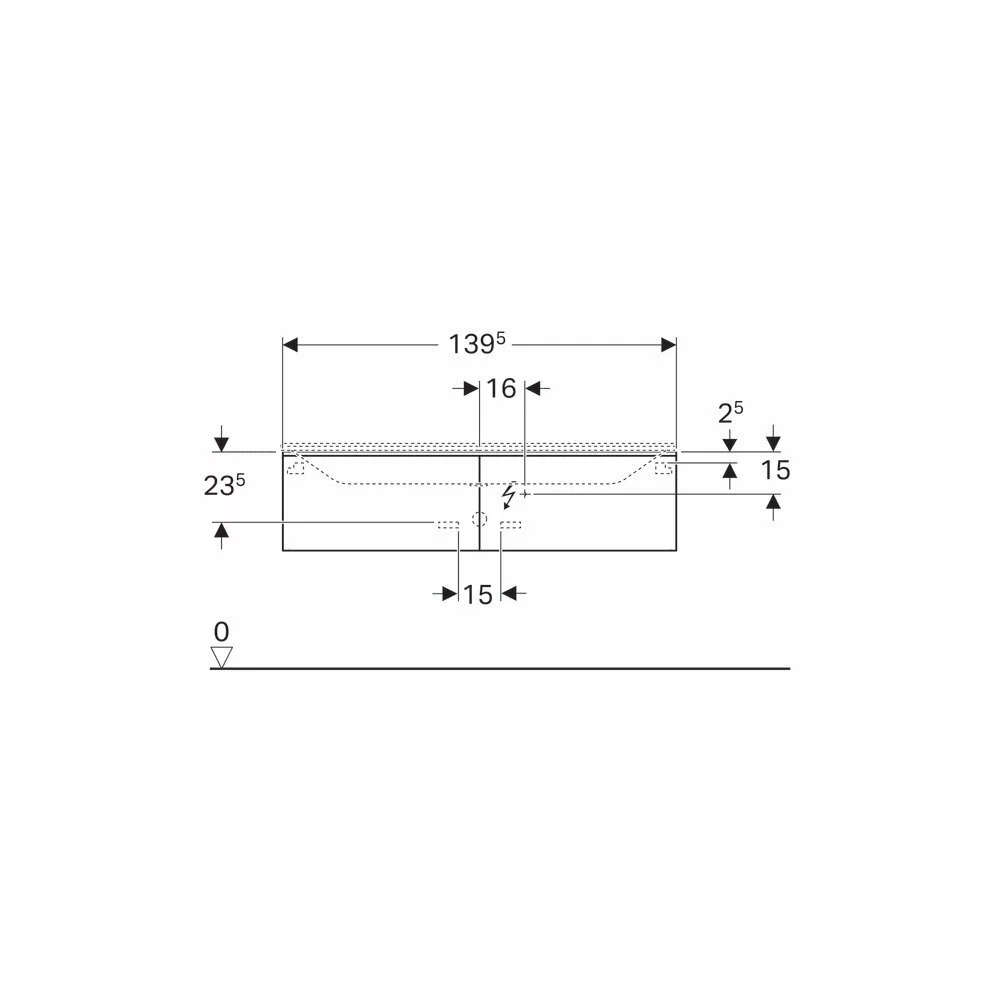 MOBILIER XENO 2 PENTRU LAVOAR, CU DOUA ORIFICII DE ROBINET, CU DOUA SERTARE, 1395X350x473, MELAMINA STRUCTURA LEMNOASA/GRI SCULTURA [1]