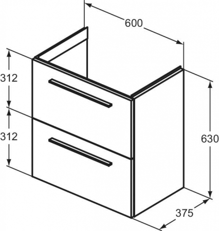 UNITATE LAVOAR I.LIFE S SUSUPENDATA 60 CM CU 2 SERTARE FARA MANERE,ALB MAT [2]