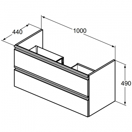 MOBILIER TESI SUSPENDAT 100 CM, 2 SERTARE, ALB LUCIOS [1]
