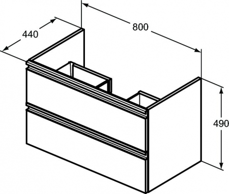 MOBILIER TESI SUSPENDAT 80 CM, 2 SERTARE, SILK BLACK [2]
