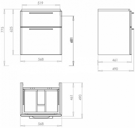 MOBILIER TRAFFIC PENTRU LAVOAR 60 CM ANTRACIT [1]